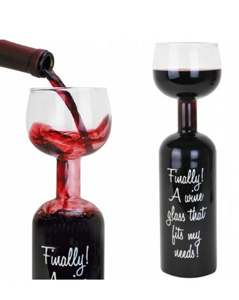 Full Wine Bottle Glass
