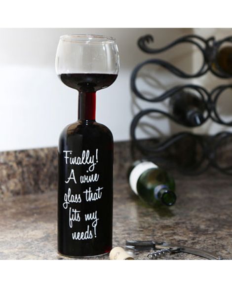 Full Wine Bottle Glass