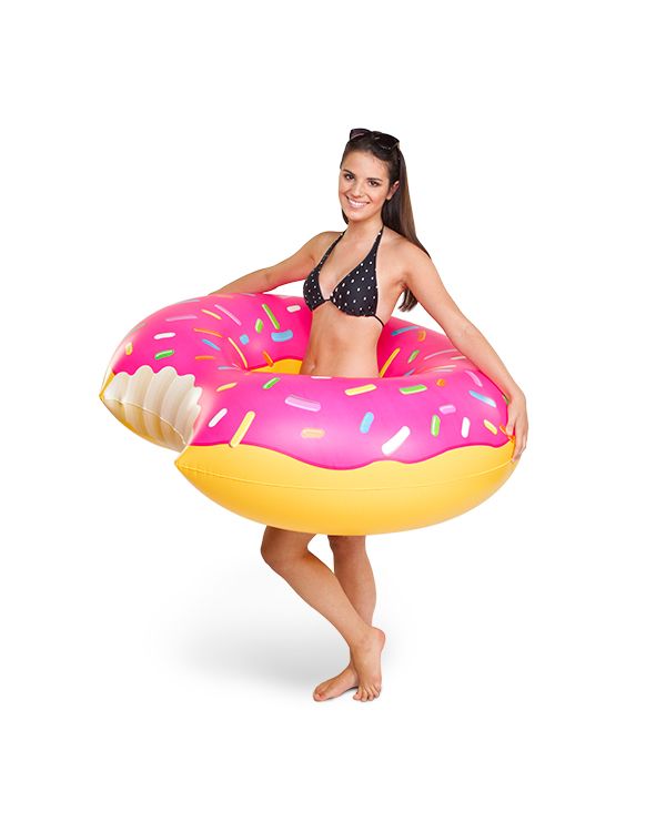 Summer Waves Giant Frosted Donut Inflatable Pool Float Chocolate/Strawberry 
